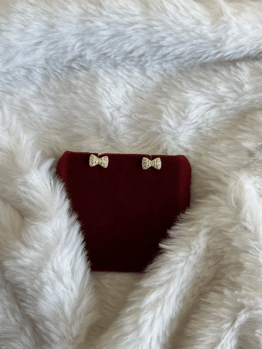 Dainty Crystal Bow Studs
