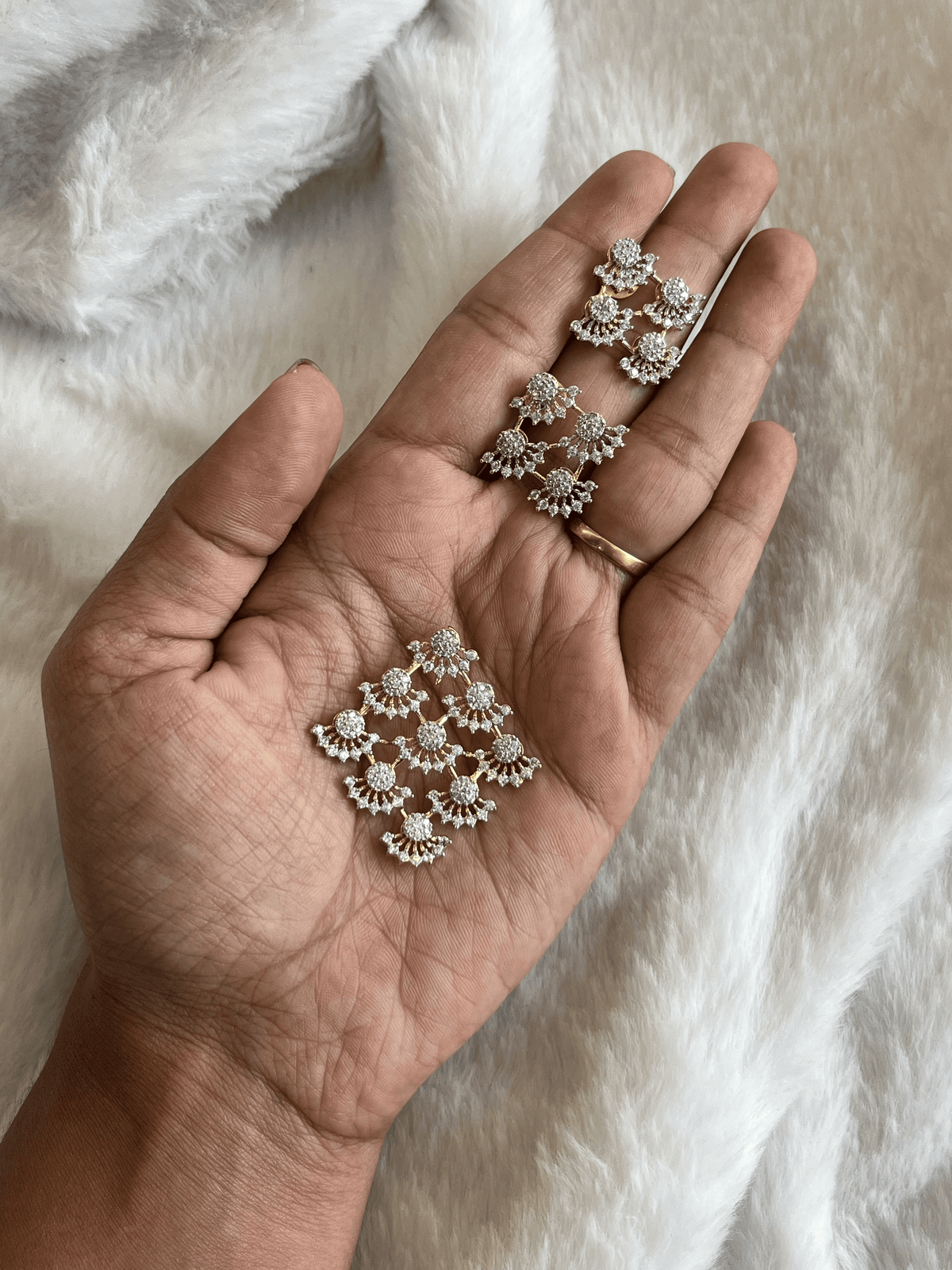 Royal Chandelier Tier Pendent and Earrings