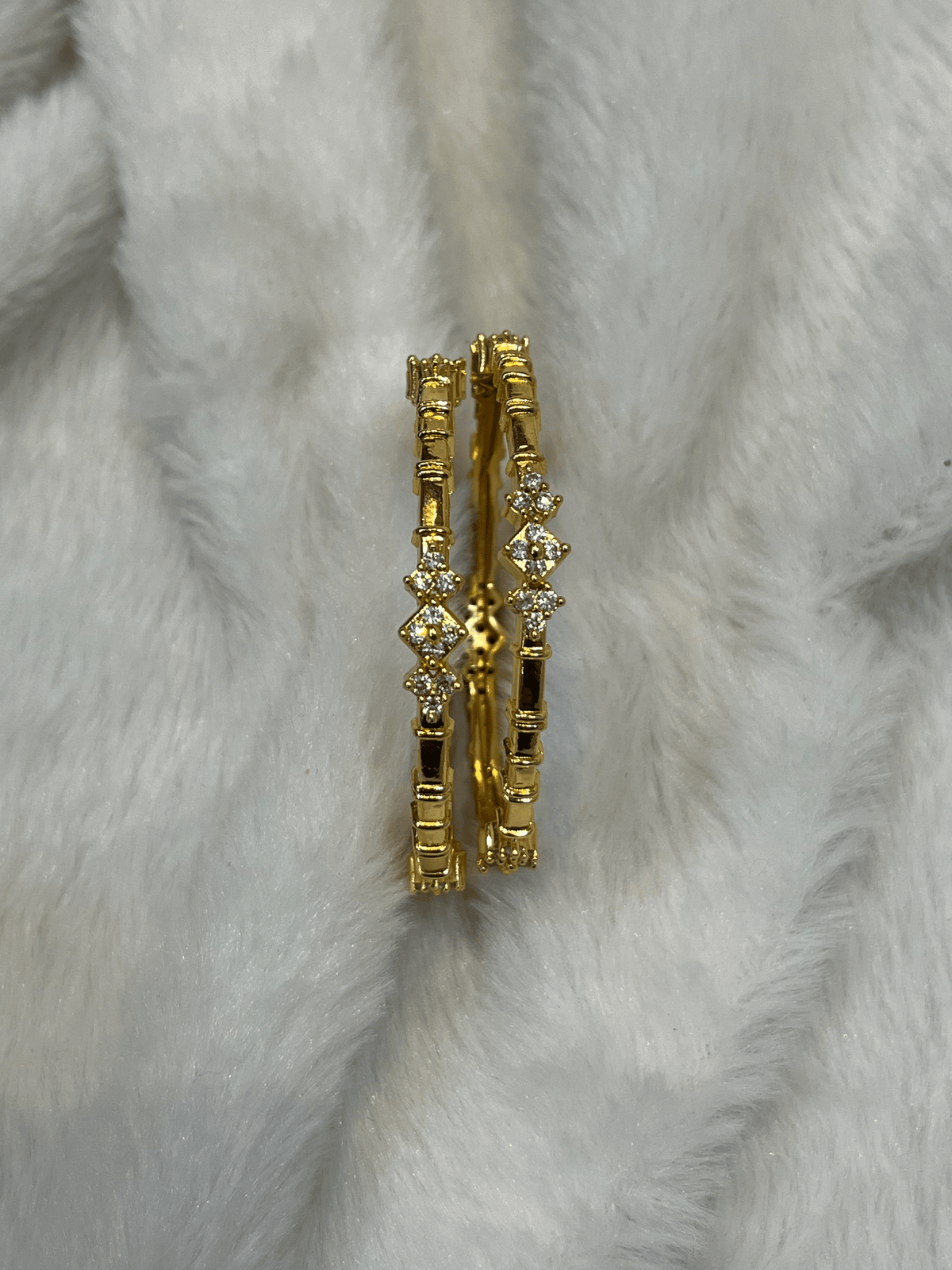 Kids Floral Crystal Charm Bangles