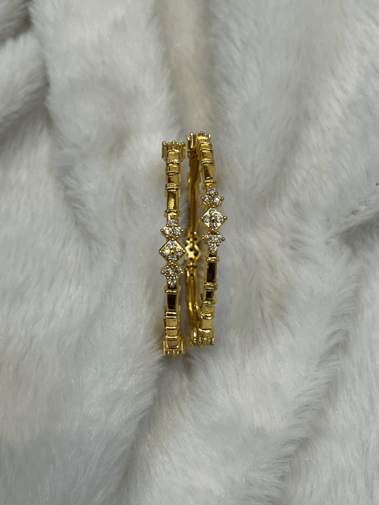 Kids Floral Crystal Charm Bangles