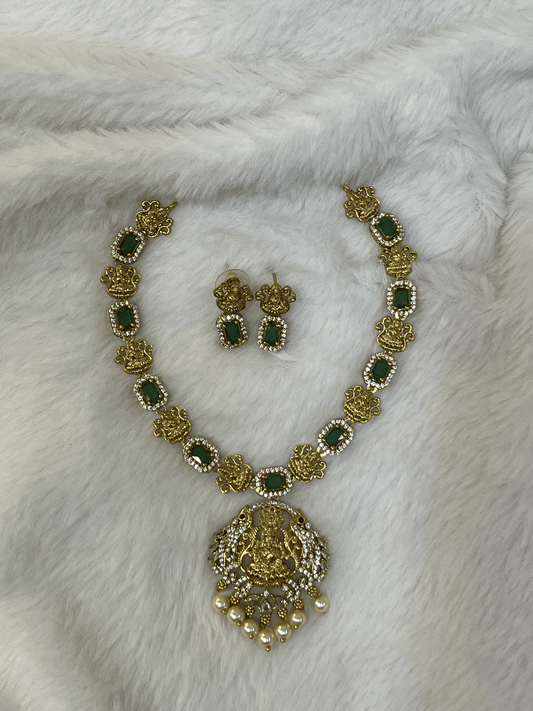 Antique Lakshmi Emerald Neck Piece