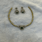 Minimalist Emerald & CZ Collar Neck Piece