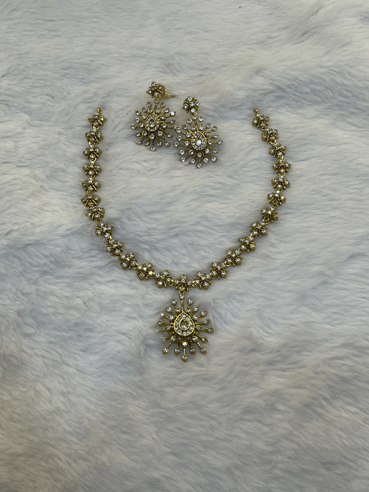 Starburst CZ Teardrop Neck Piece
