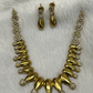 Gold-Tone Teardrop & Circle Motif Necklace Set