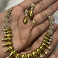 Gold-Tone Teardrop & Circle Motif Necklace Set