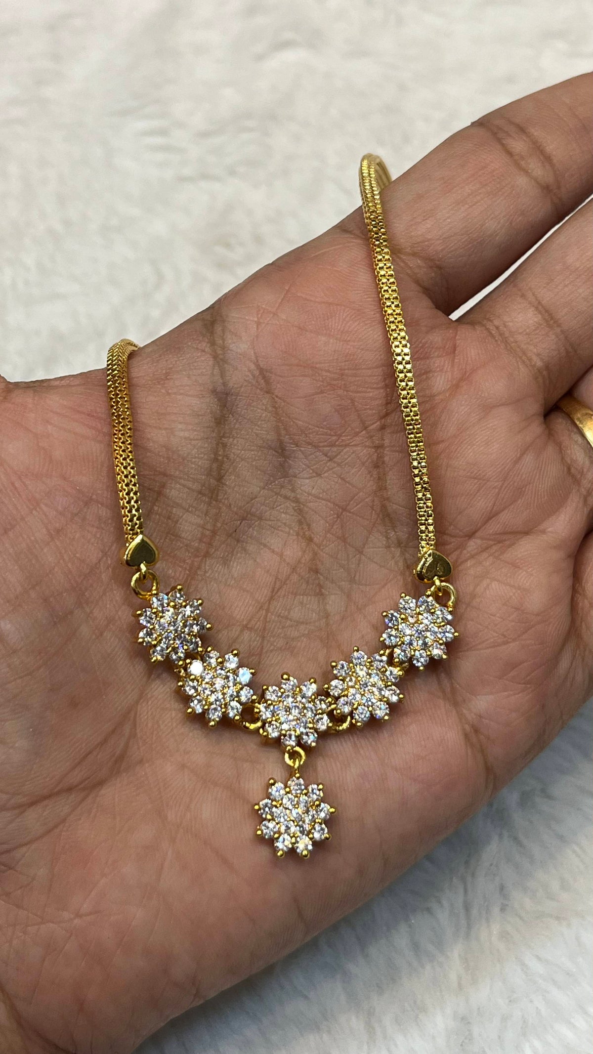 1Gram GoldPolish-Diamond Pendent Chain (18inch)
