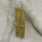 Pave Curb-Chain Gold Bangles