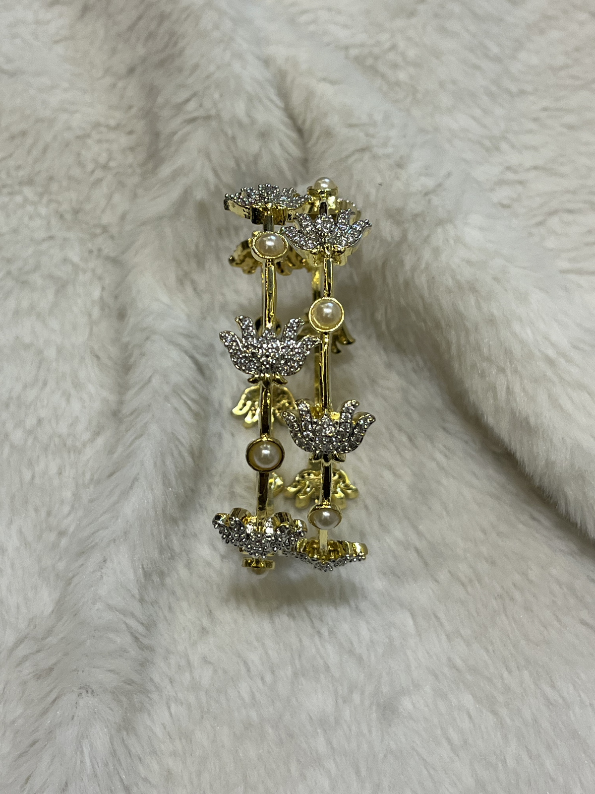 Pearl & Crown Blossom Bangles