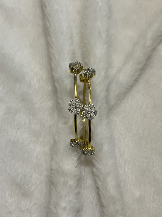 Floret Pave Charm Bangles