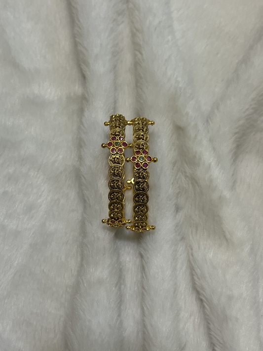 Royal Kasu Lakshmi Floral Bangles