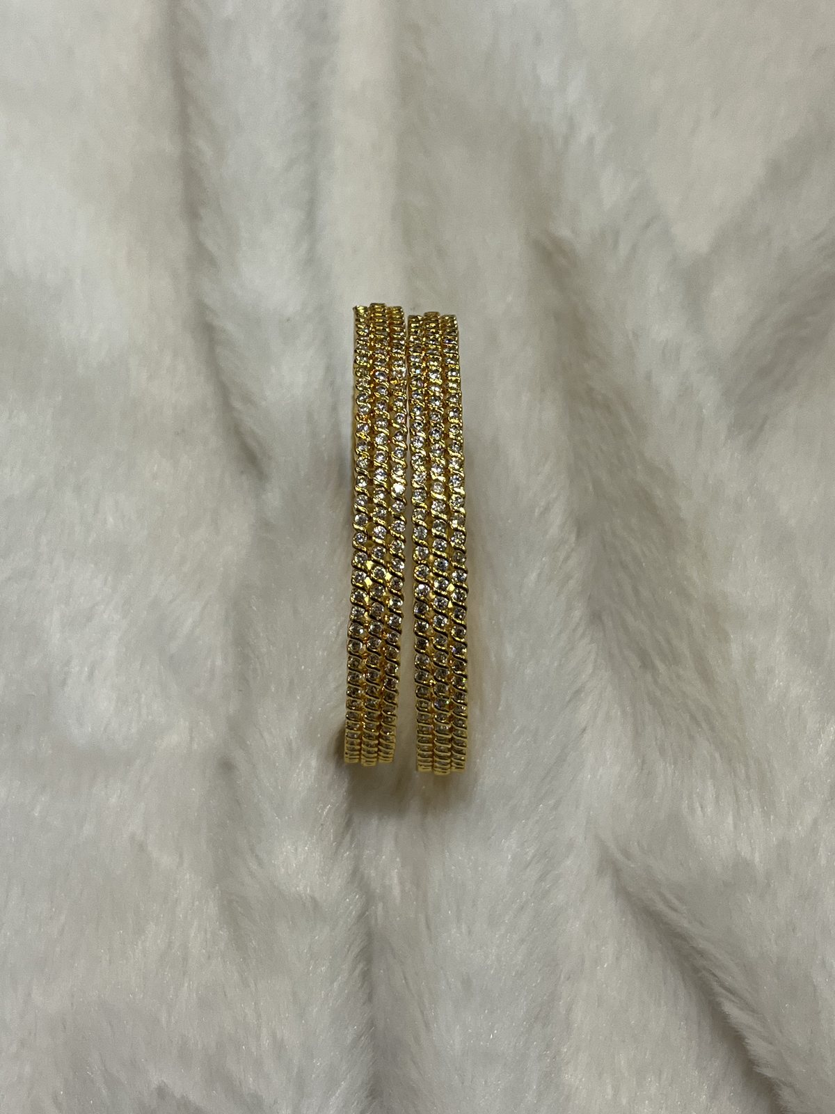 Shimmering Diamond-Row Eternity Bangles