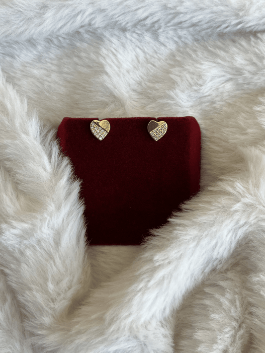 Split Elegance Heart Studs