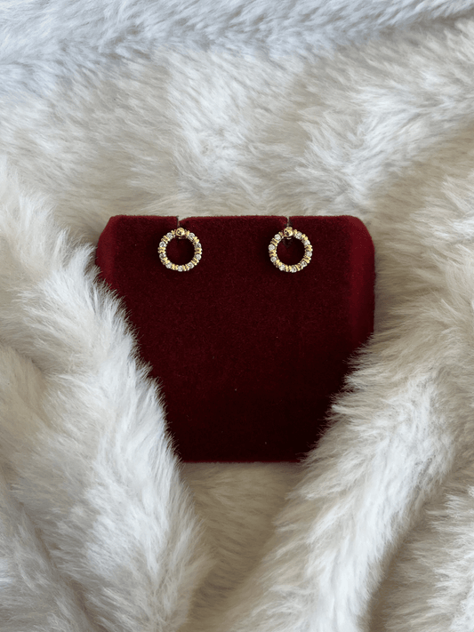 Beaded Eternity Halo Studs