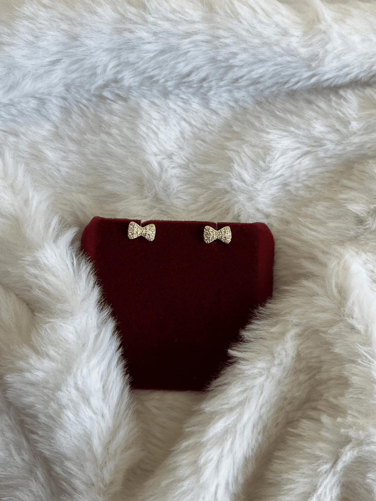 Dainty Crystal Bow Studs
