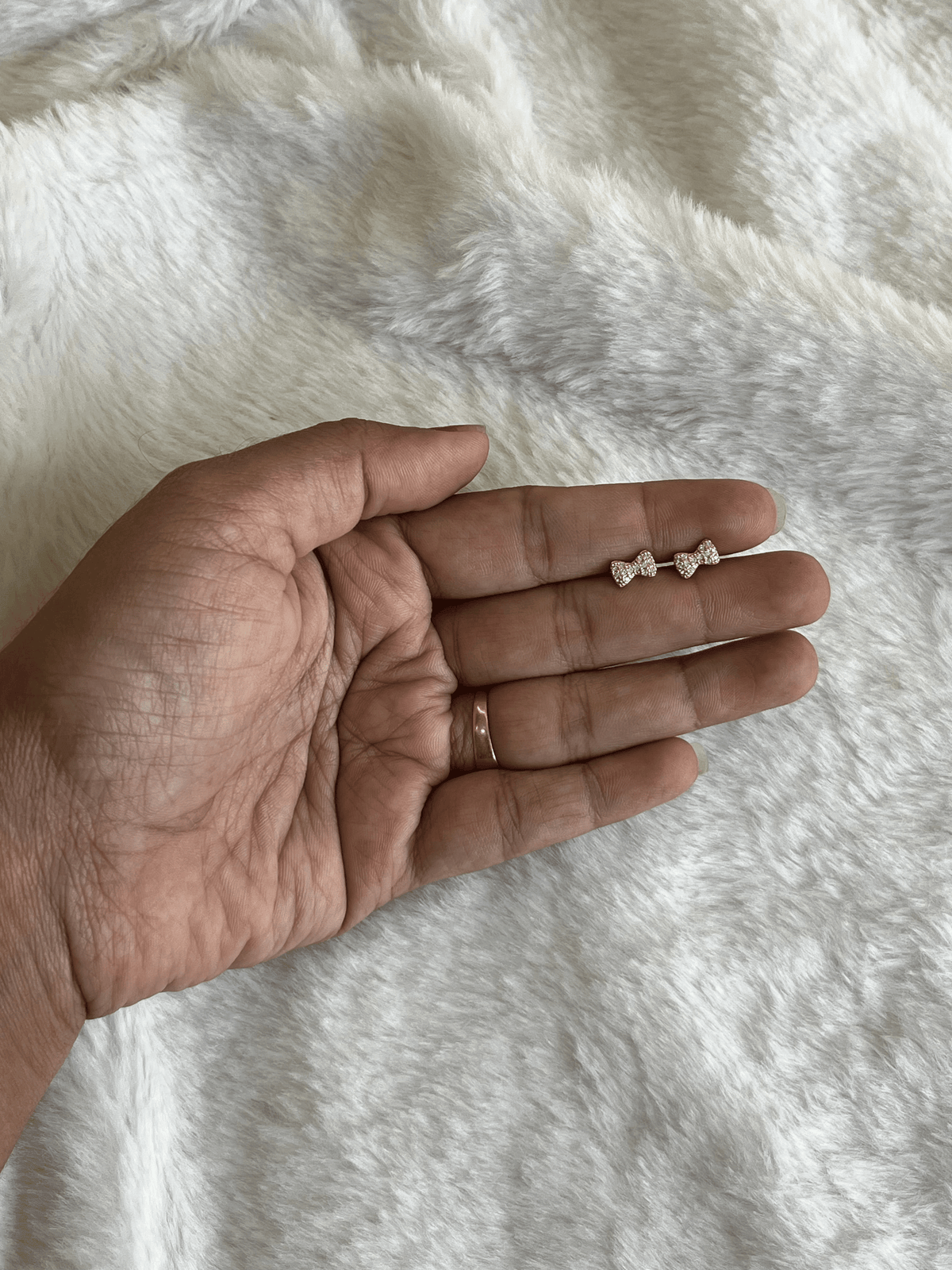 Dainty Crystal Bow Studs