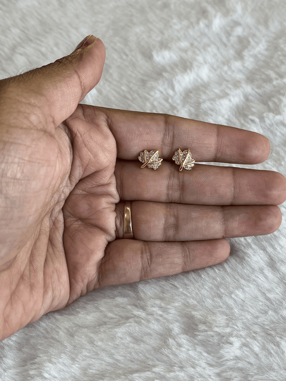 Frosted Maple Leaf Studs